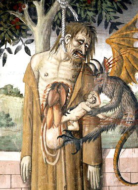 Judas Hanging, Scene from Christ's Passion, Fresco, 1492